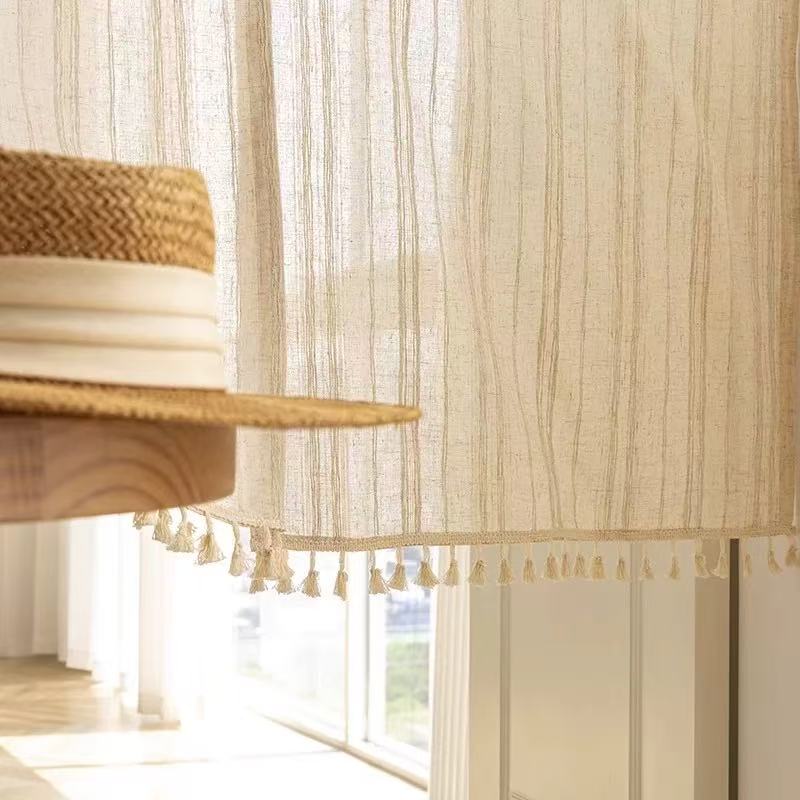 33.46" × 59.06" Free curtain rod included Luxury Modern Door Curtain, Semi Sheer Privacy Room Divider Curtain for Bedroom Bathroom Kitchen Toilet Decor 100*120cm（W*H）