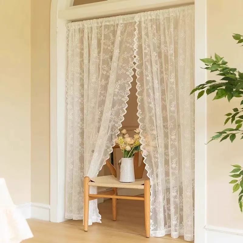 New non-drilling lace room divider curtains